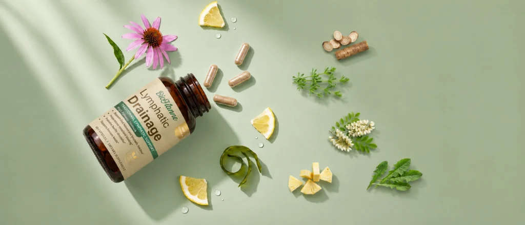 lymphatic drainage capsules with 8 ingredients complex