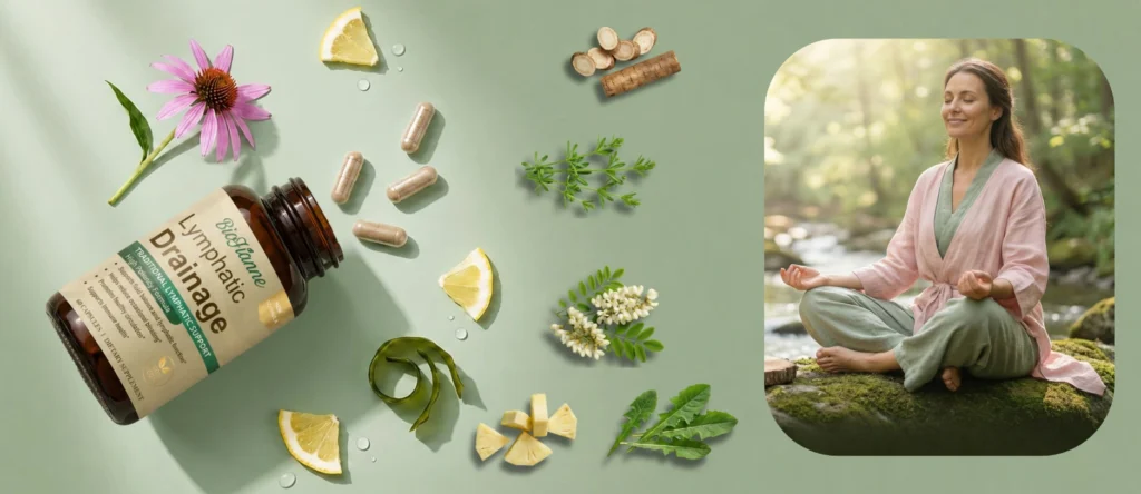 lymphatic drainage capsules with 8 ingredients complex